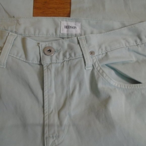 HUDSON BLAKE MENS LIGHT MINT GREEN SLIM FIT STRAIGHT LEG  PANTS SIZE 32 - Picture 6 of 7